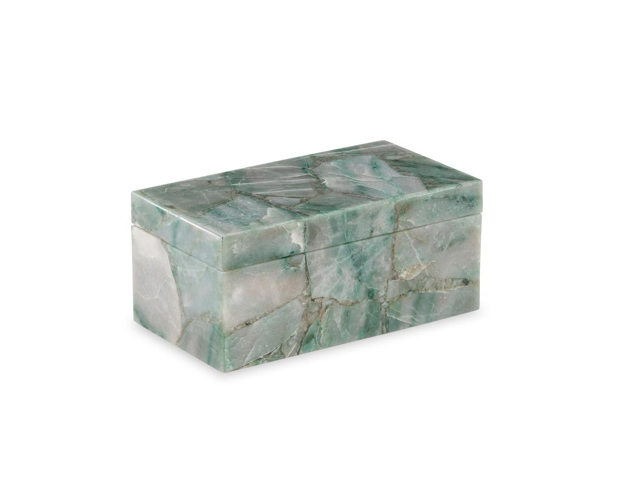Maitland-Smith Small Green Aventurine Box Green