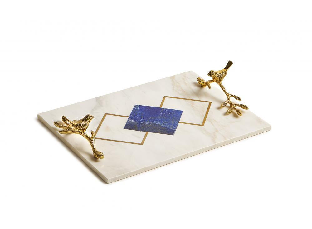 Maitland-Smith Sparrow Tray White, Blue