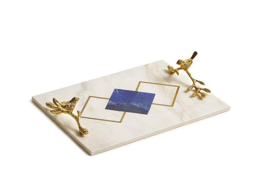 Maitland-Smith Sparrow Tray White, Blue