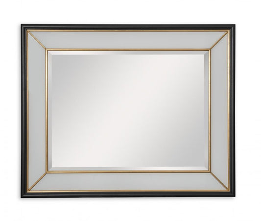 Maitland-Smith Spruce Mirror, Black, Gold Leaf, 42"W (8360-28 YUU906TT5T)