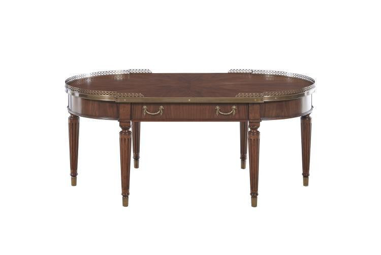 Maitland-Smith Starboard Cocktail Table, Walnut, Brass Accents, 48"W (89-0612 YUU906TT5V)