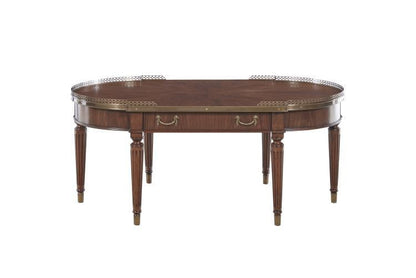 Maitland-Smith Starboard Cocktail Table, Walnut, Brass Accents, 48"W (89-0612 YUU906TT5V)