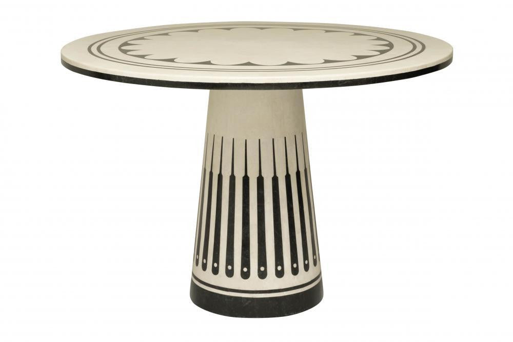 Maitland-Smith Stoneham Center Table White, Black