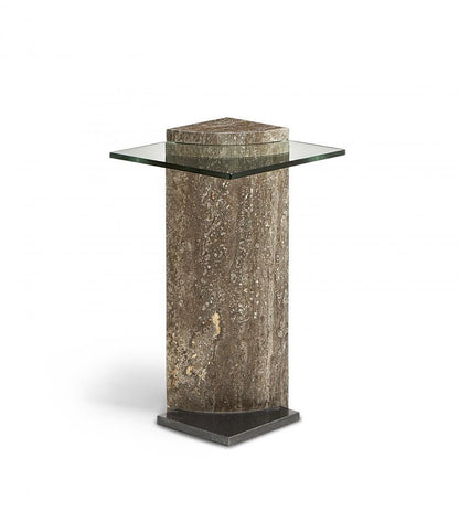 Maitland-Smith Stratus Side Table Polished Gray