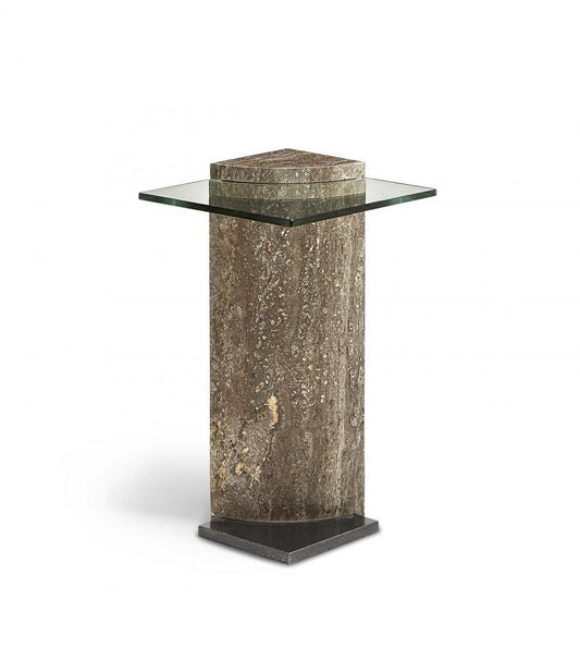 Maitland-Smith Stratus Side Table Polished Gray
