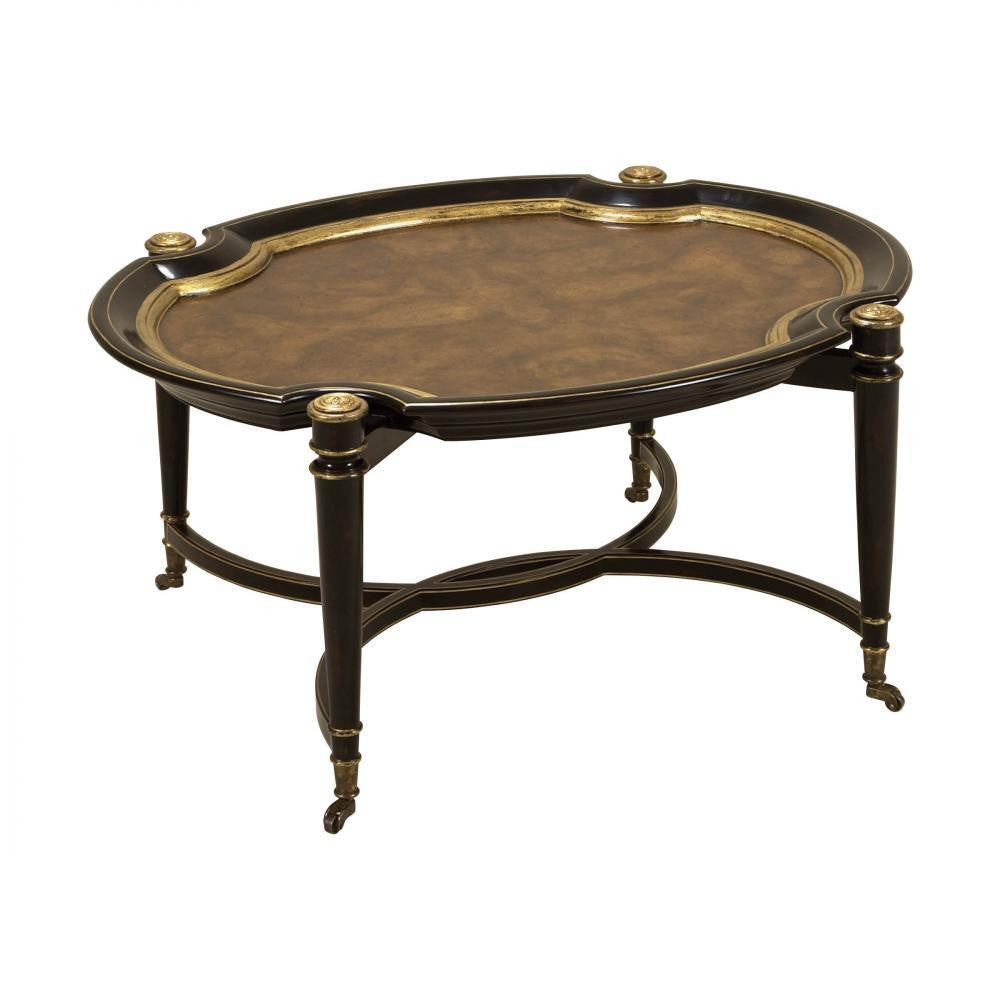 Maitland-Smith Suave Cocktail Table Black, Dark Oak