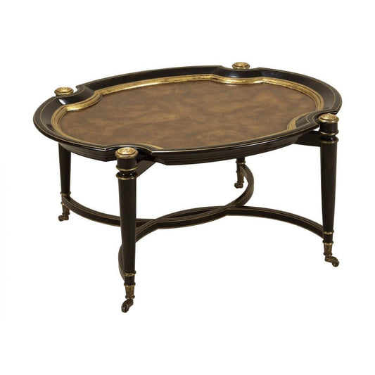 Maitland-Smith Suave Cocktail Table Black, Dark Oak