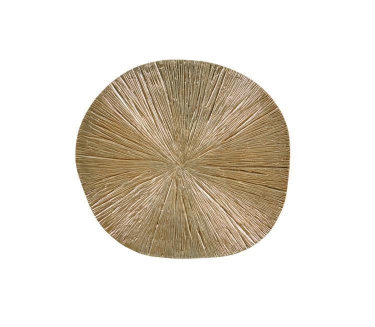 Maitland-Smith Textured Accent Table, Brass, Polished Aluminum Top, 13"W (8166-30 YUU906TT6K)