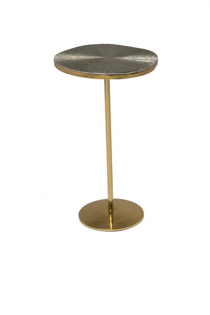 Maitland-Smith Textured Accent Table Brass, Polished Aluminum