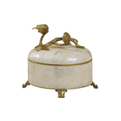Maitland-Smith Twig Box Cast Brass, White
