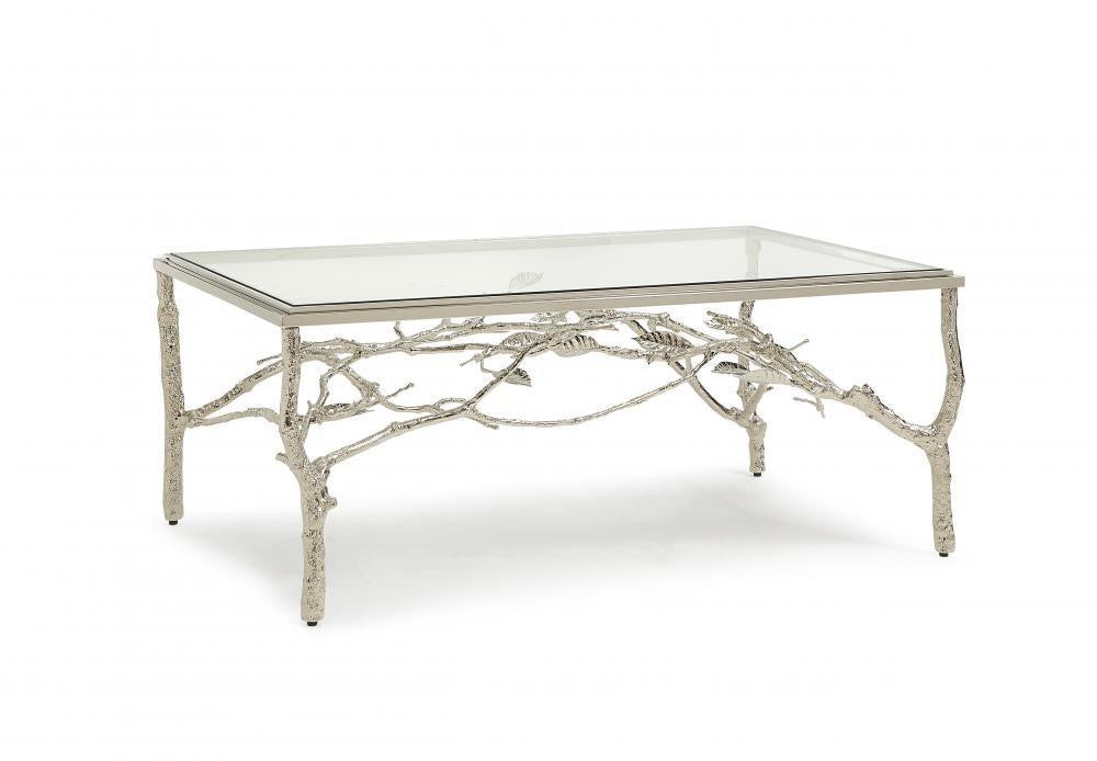 Maitland-Smith Twig Cocktail Table Silver, Clear