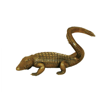 Maitland-Smith Twisted Crocodile Wine Holder Cast Brass