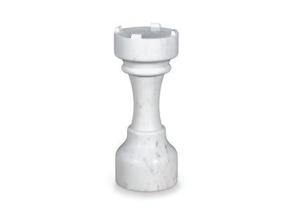 Maitland-Smith White Chess Table Castle White Marble