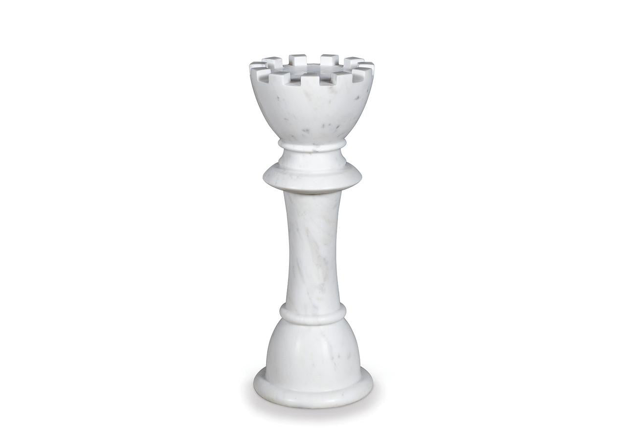 Maitland-Smith White Chess Table King White Marble