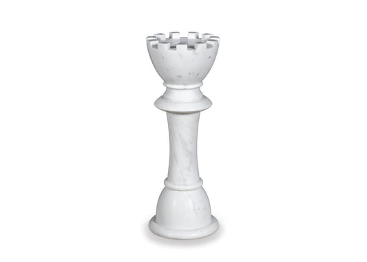 Maitland-Smith White Chess Table King White Marble