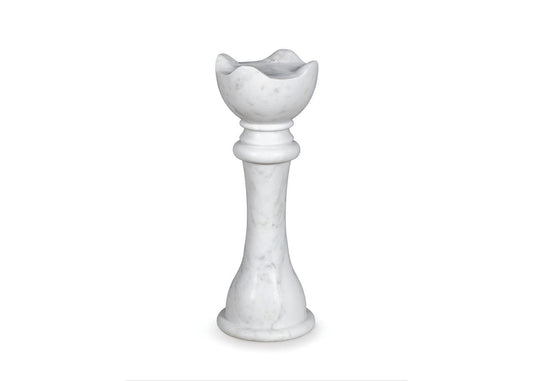 Maitland-Smith White Chess Table Queen White Marble