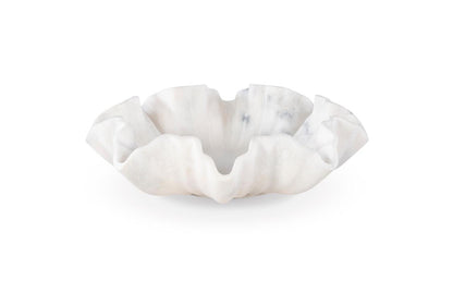 Maitland-Smith White Lotus Dish White Marble