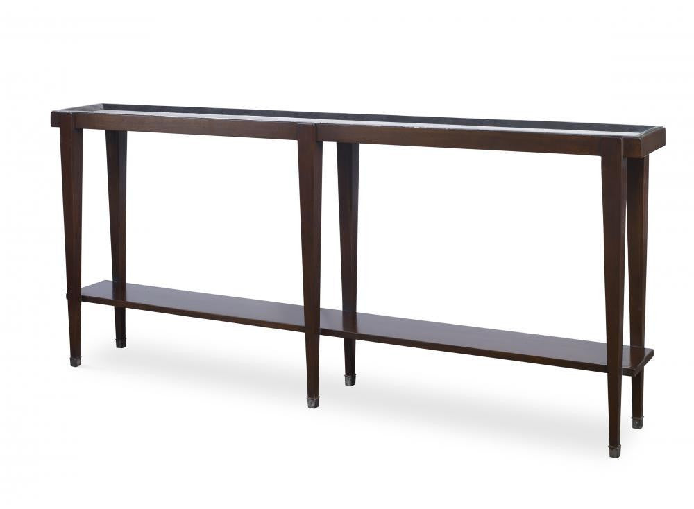 Maitland-Smith Winthrop Console Table Dark Walnut, Dove Gray