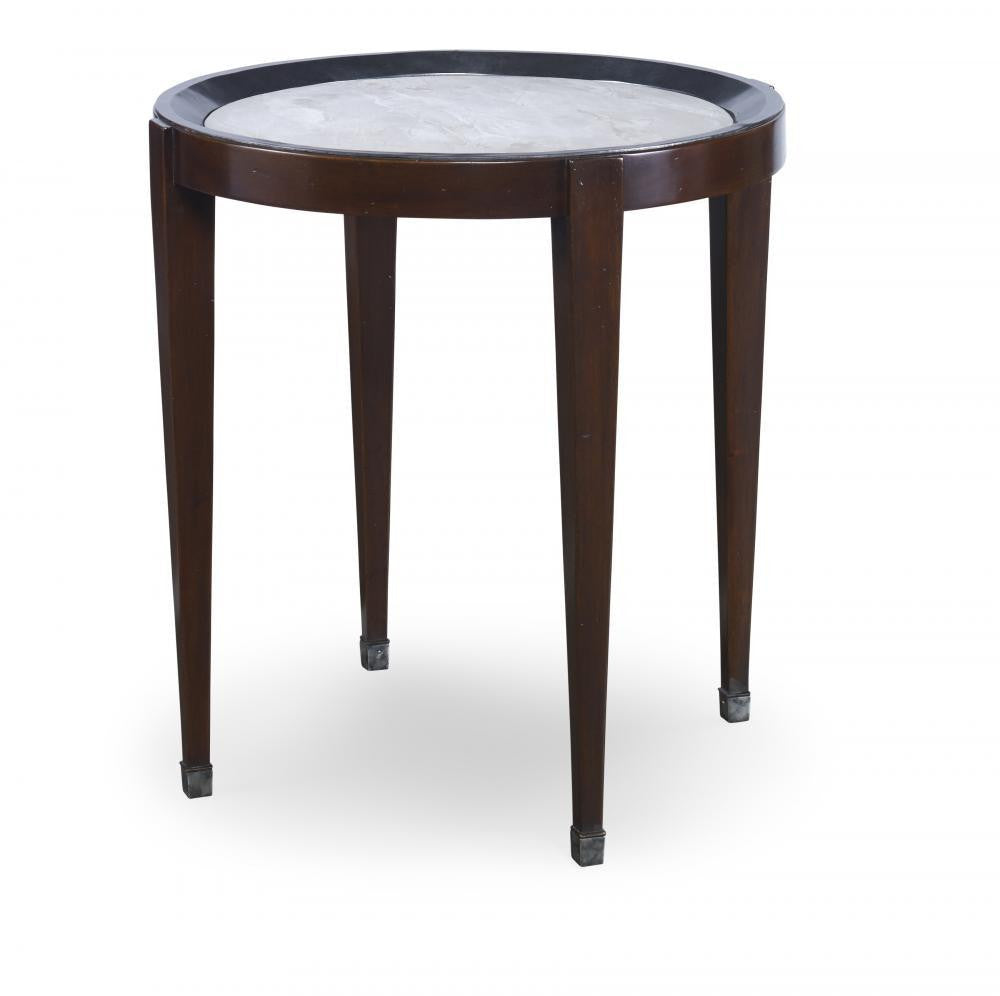Maitland-Smith Winthrop Side Table Dark Walnut, Dove Gray
