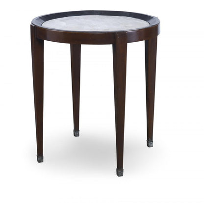 Maitland-Smith Winthrop Side Table Dark Walnut, Dove Gray