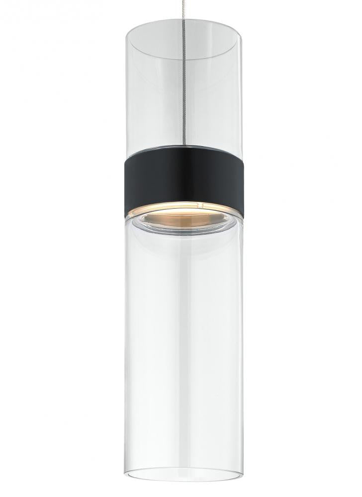 Visual Comfort Modern Manette Pendant Black, Satin Nickel