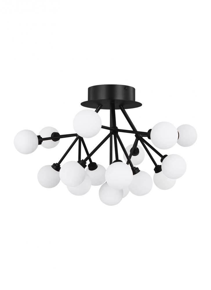 Visual Comfort Modern Mara Flush Mount Black, Matte Black