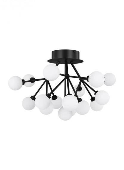 Visual Comfort Modern Mara Flush Mount Black, Matte Black
