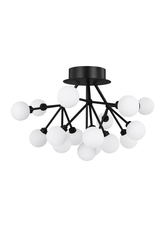 Visual Comfort Modern Mara Flush Mount Black, Matte Black