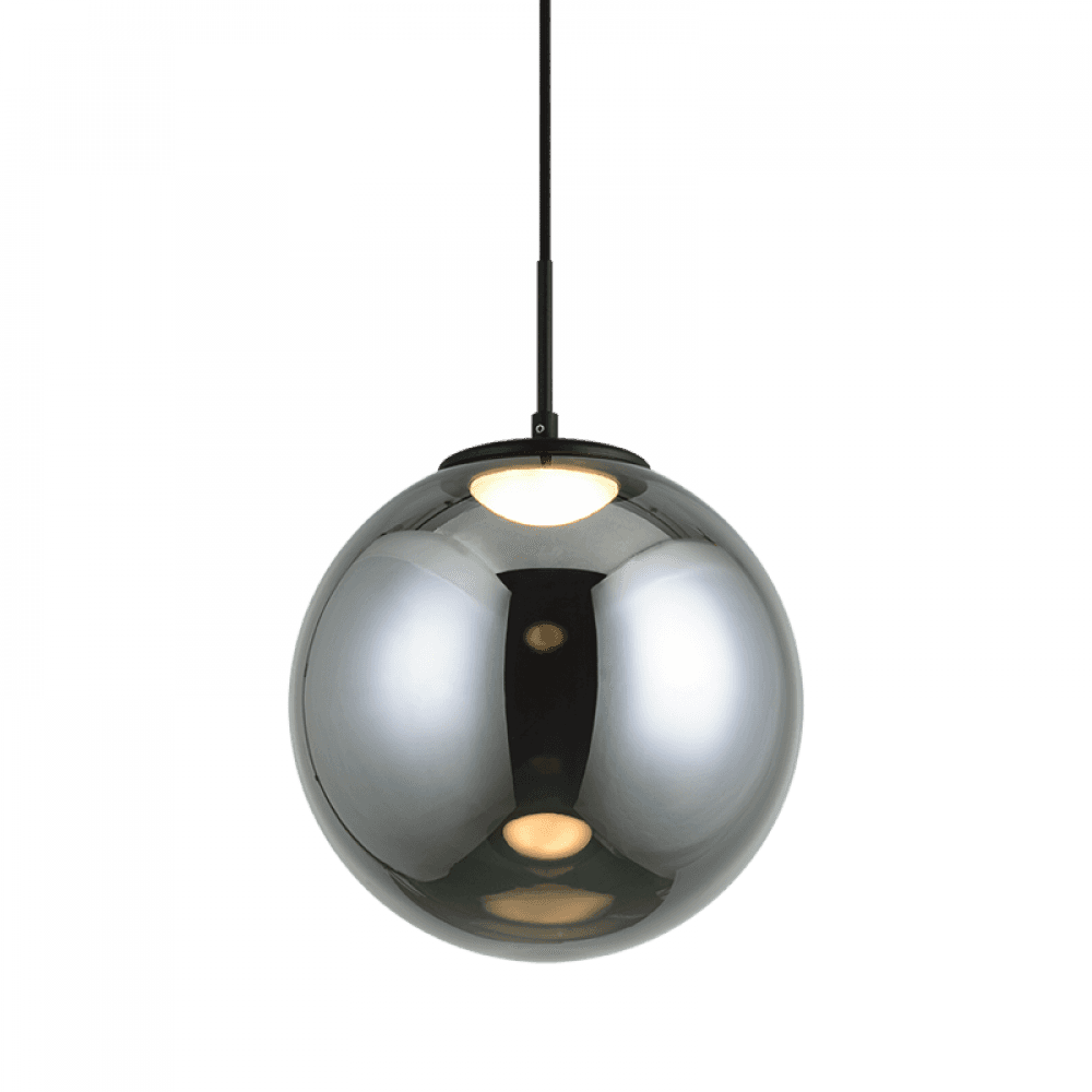 Matteo Lighting Boble Pendant, 1-Light, LED, Matte Black, Smoked Glass Shade, 11.88"W (C61321MBSM 305XRX3)