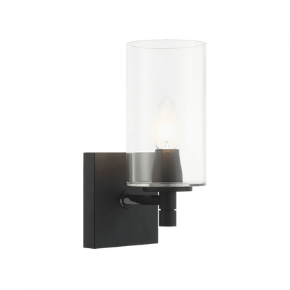 Matteo Lighting Candela 1-Light Bath Wall Sconce Black, Matte Black