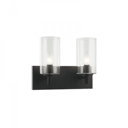 Matteo Lighting Candela 2-Light Bath Vanity Black, Matte Black