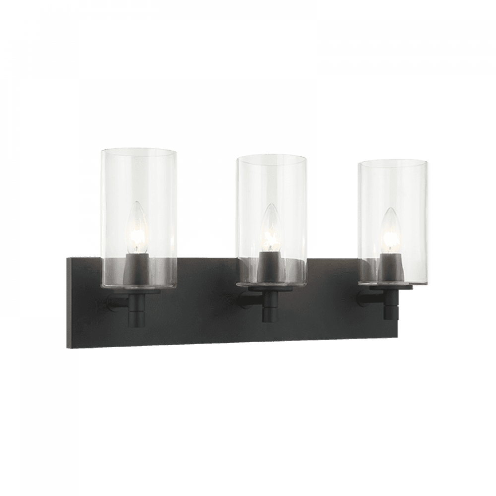 Matteo Lighting Candela 3-Light Bath Vanity Black, Matte Black
