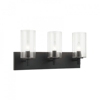 Matteo Lighting Candela 3-Light Bath Vanity Black, Matte Black