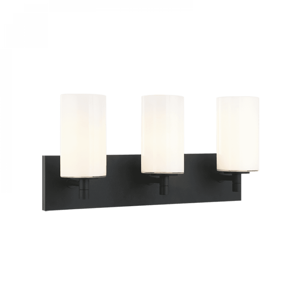 Matteo Lighting Candela 3-Light Bath Vanity Black, Matte Black