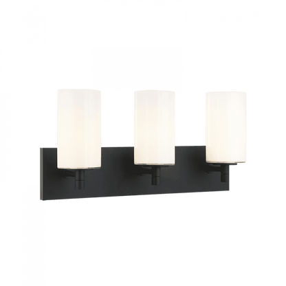 Matteo Lighting Candela 3-Light Bath Vanity Black, Matte Black