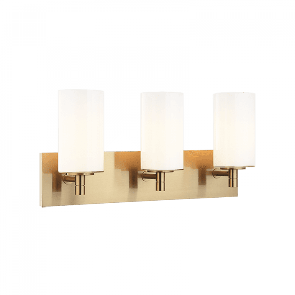 Matteo Lighting Candela 3-Light Bath Vanity Brass, Aged Brass
