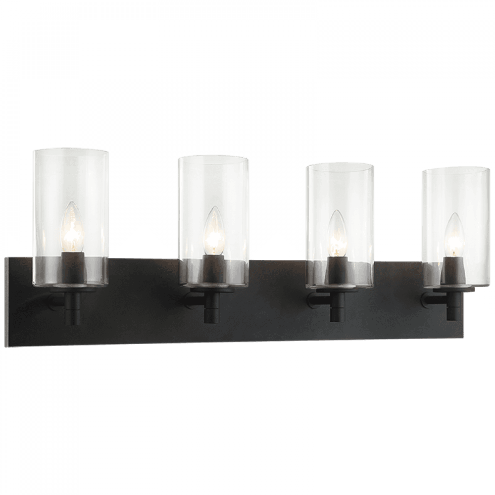 Matteo Lighting Candela 4-Light Bath Vanity Black, Matte Black