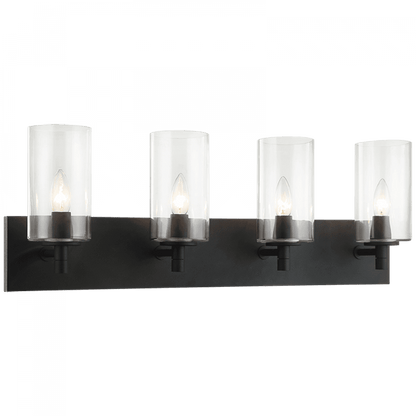 Matteo Lighting Candela 4-Light Bath Vanity Black, Matte Black
