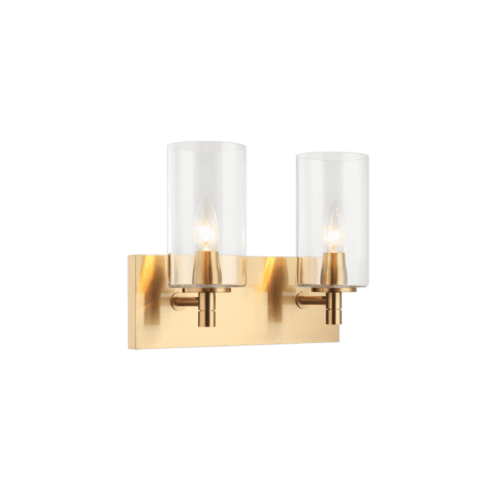 Matteo Lighting Candela 2-Light Wall Sconce Aged Gold Brass