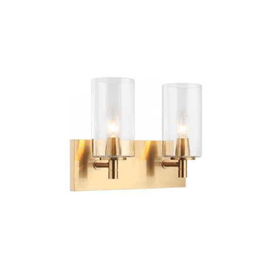 Matteo Lighting Candela 2-Light Wall Sconce Aged Gold Brass