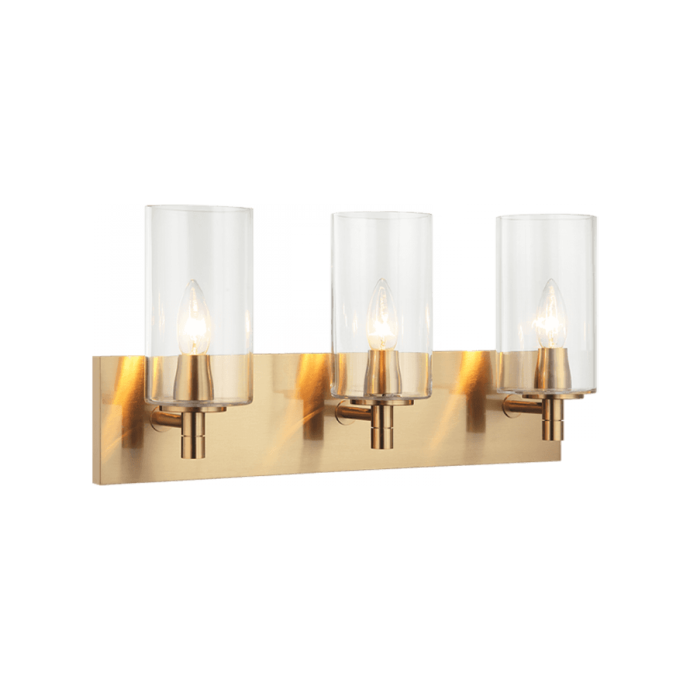 Matteo Lighting Candela 3-Light Wall Sconce Aged Gold Brass