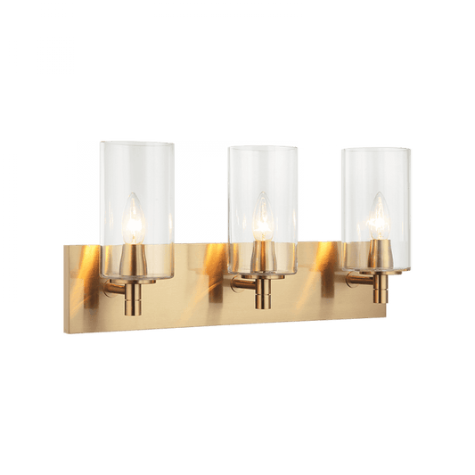 Matteo Lighting Candela 3-Light Wall Sconce Aged Gold Brass
