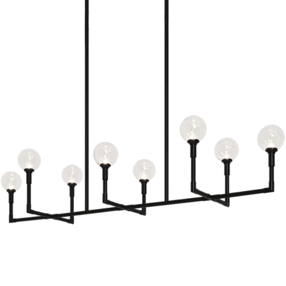 Matteo Lighting Candlestix 8-Light Linear Chandelier Black