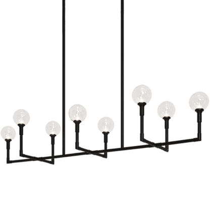 Matteo Lighting Candlestix 8-Light Linear Chandelier Black