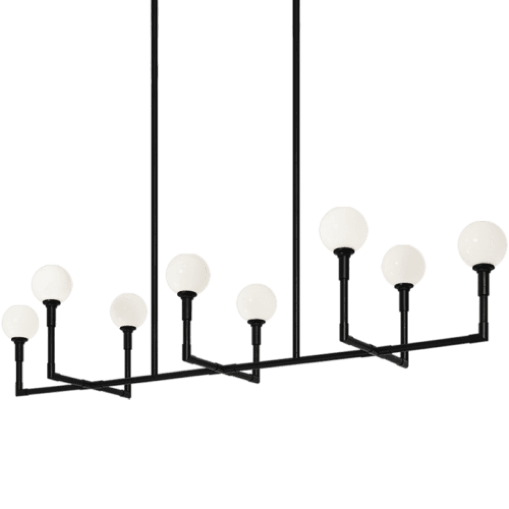 Matteo Lighting Candlestix 8-Light Linear Chandelier Black