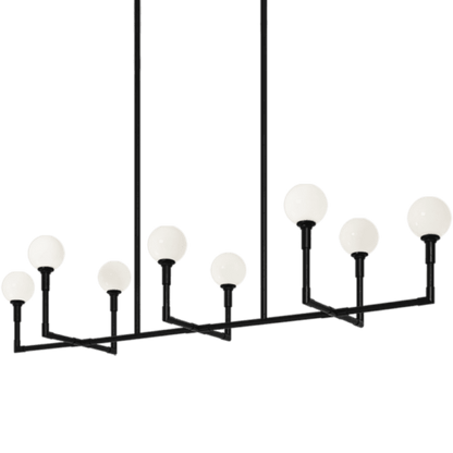 Matteo Lighting Candlestix 8-Light Linear Chandelier Black