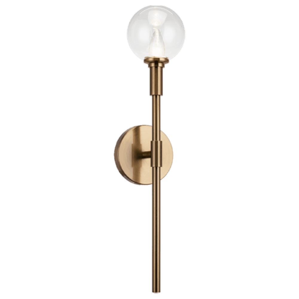 Matteo Lighting Candlestix Wall Sconce Aged Gold Brass