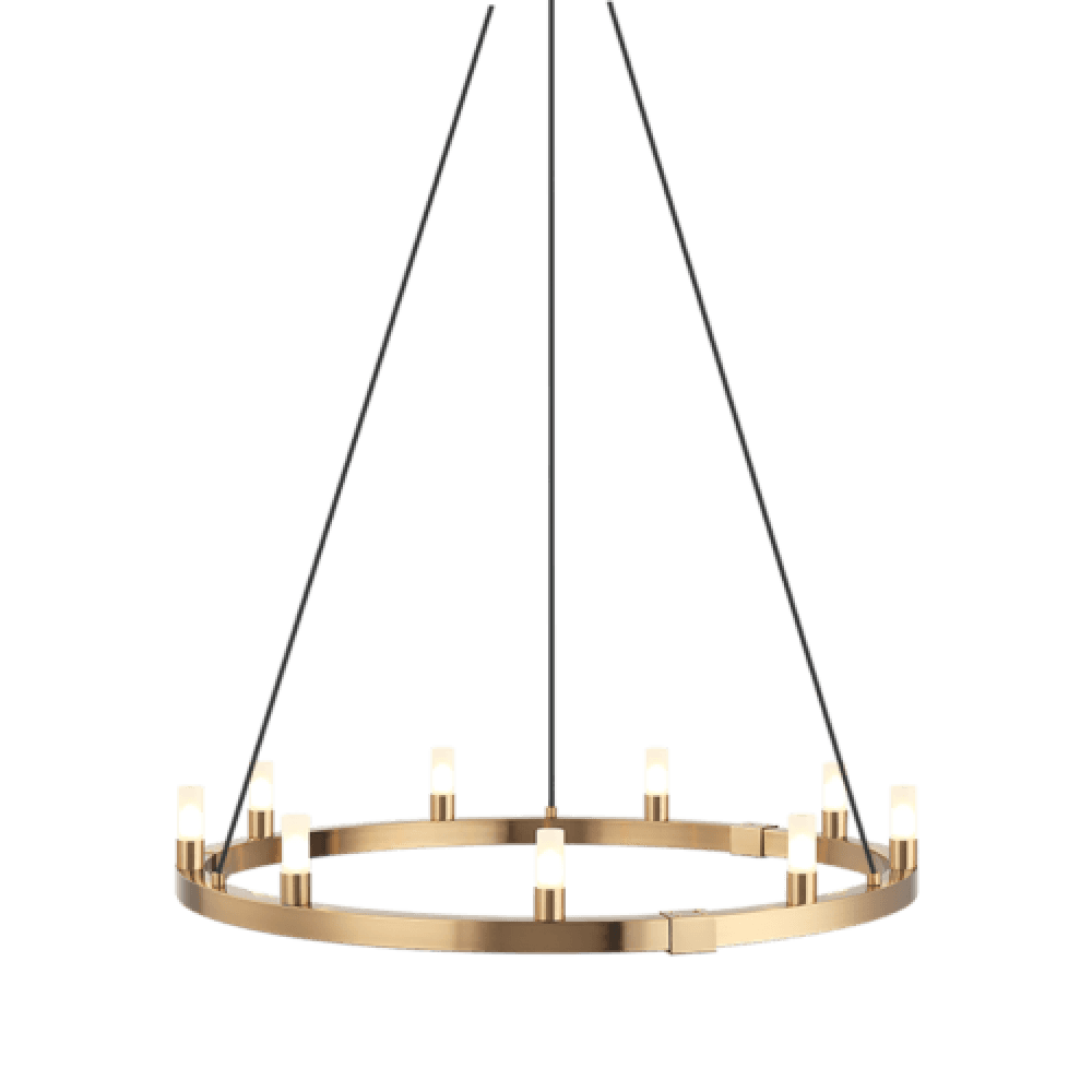 Matteo Lighting Cascadian 9-Light Chandelier Aged Gold Brass