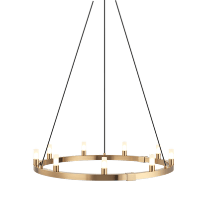 Matteo Lighting Cascadian 9-Light Chandelier Aged Gold Brass