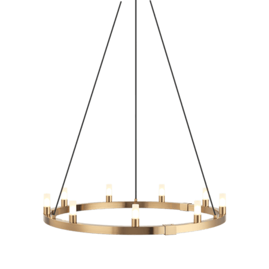Matteo Lighting Cascadian 9-Light Chandelier Aged Gold Brass